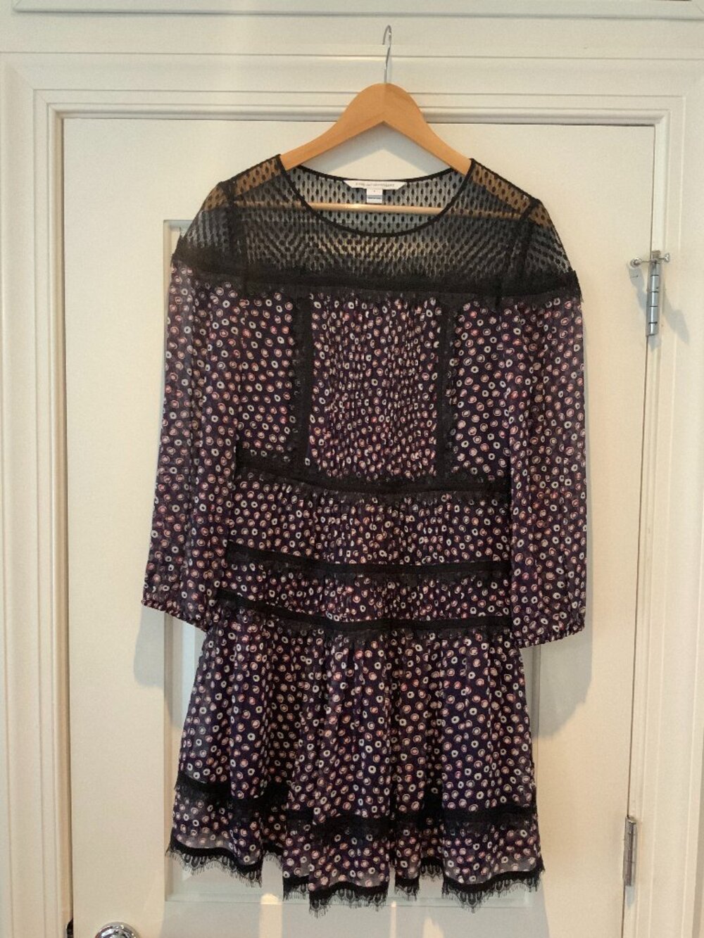 Diane Von Furstenberg DVF Jamie Silk Lace Dress Size 6